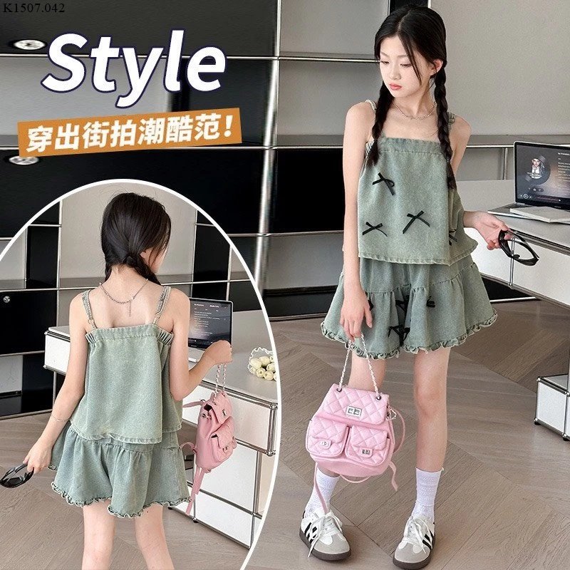 SET DENIM ĐÍNH NƠ SANG CHẢNH HÃNG JUZITIGE