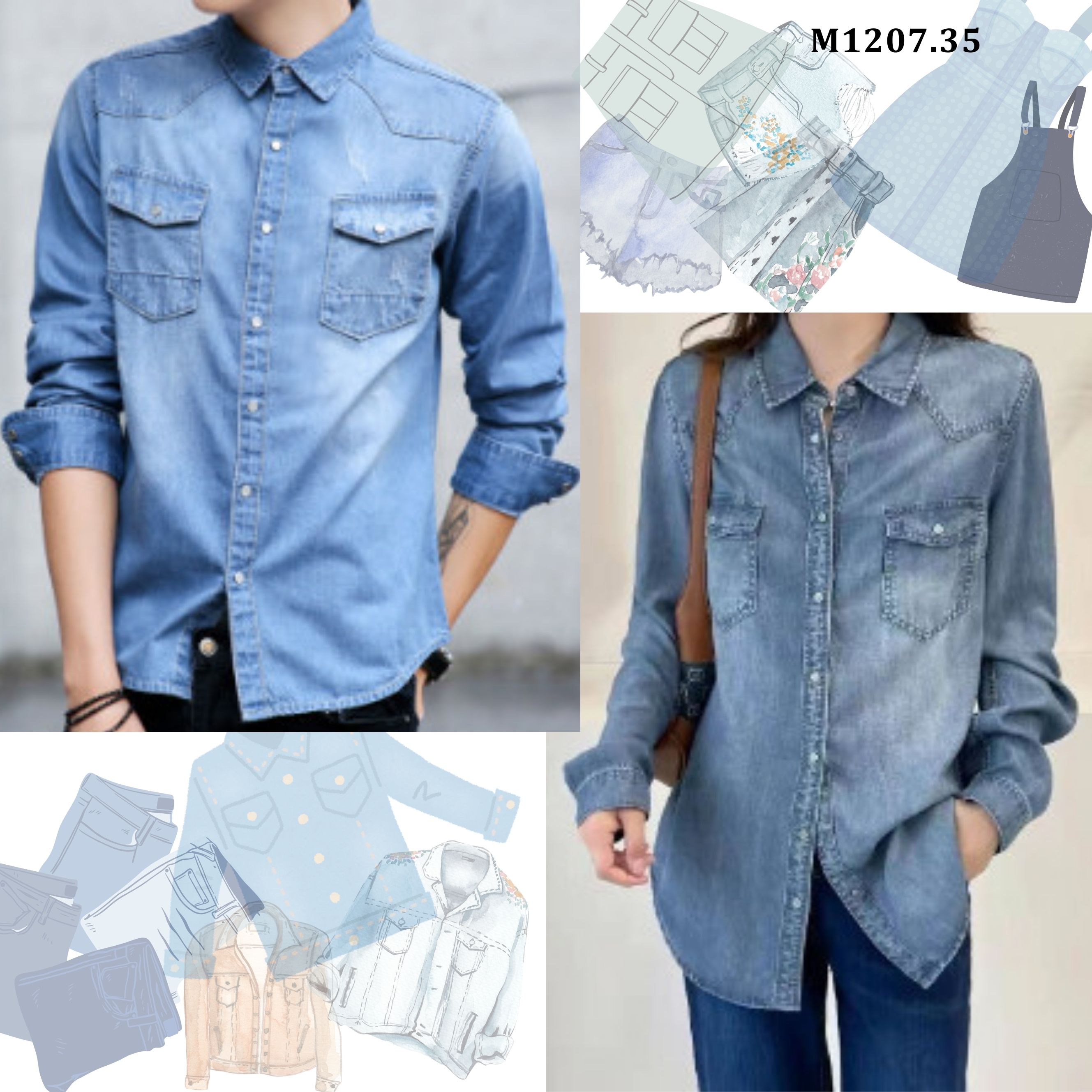 SƠ MI DENIM NAM NỮ