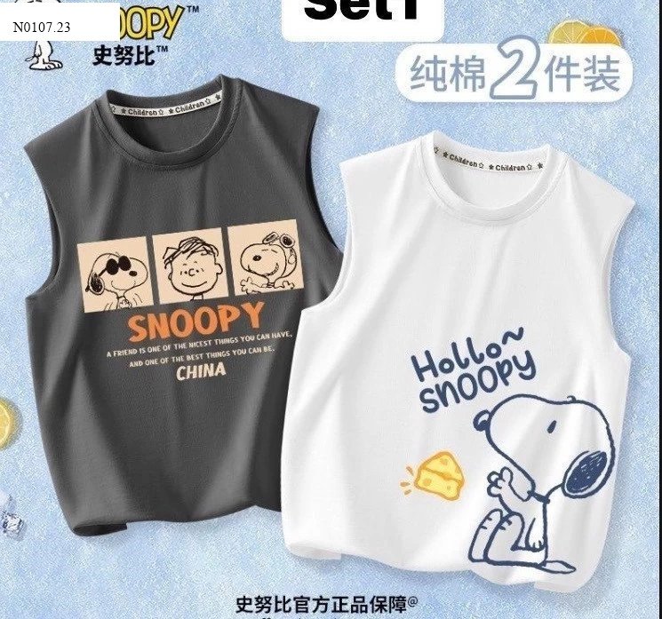 SET 2 ÁO BA LỖ CHO BÉ NHÀ SNOOPY