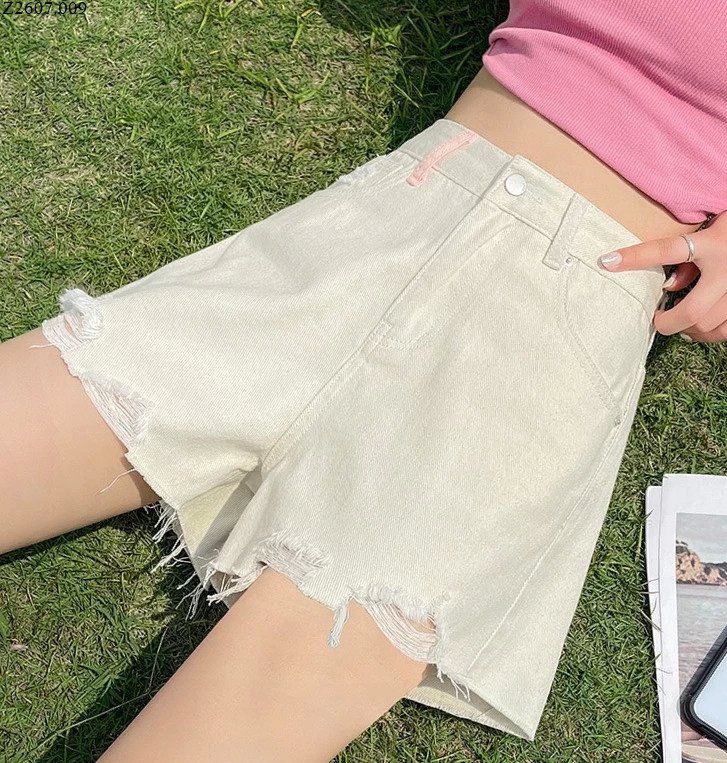 QUẦN SHORT JEANS VIỀN RÁCH