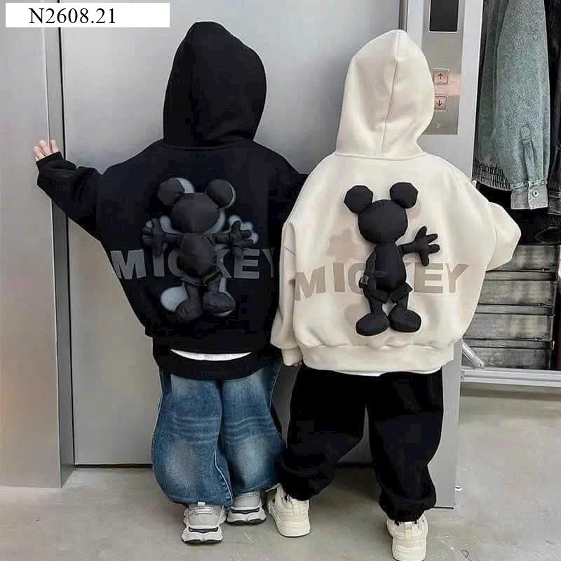 ÁO HOODIE ZIP GẮN GẤU