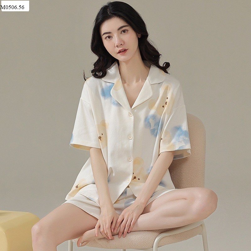 PIJAMA COTTON ĐÙI MẶC NHÀ