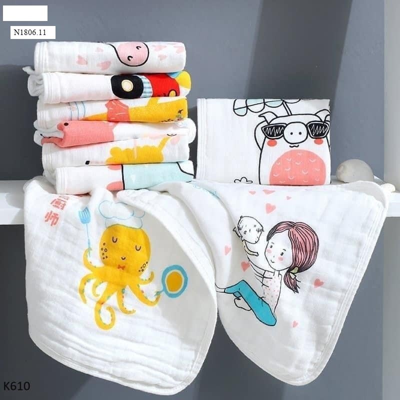 SET 5C KHĂN MẶT SỢI TRE 6 LỚP MUSLIN 18