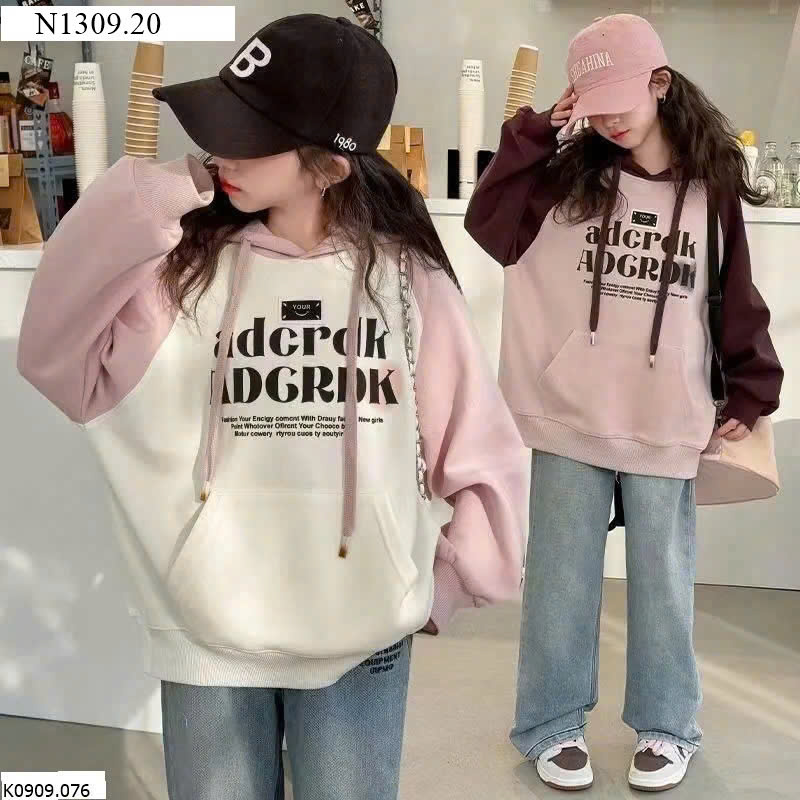 ÁO HOODIE CÓ MŨ IN CHỮ CHO BÉ GÁI SZ ĐẠI