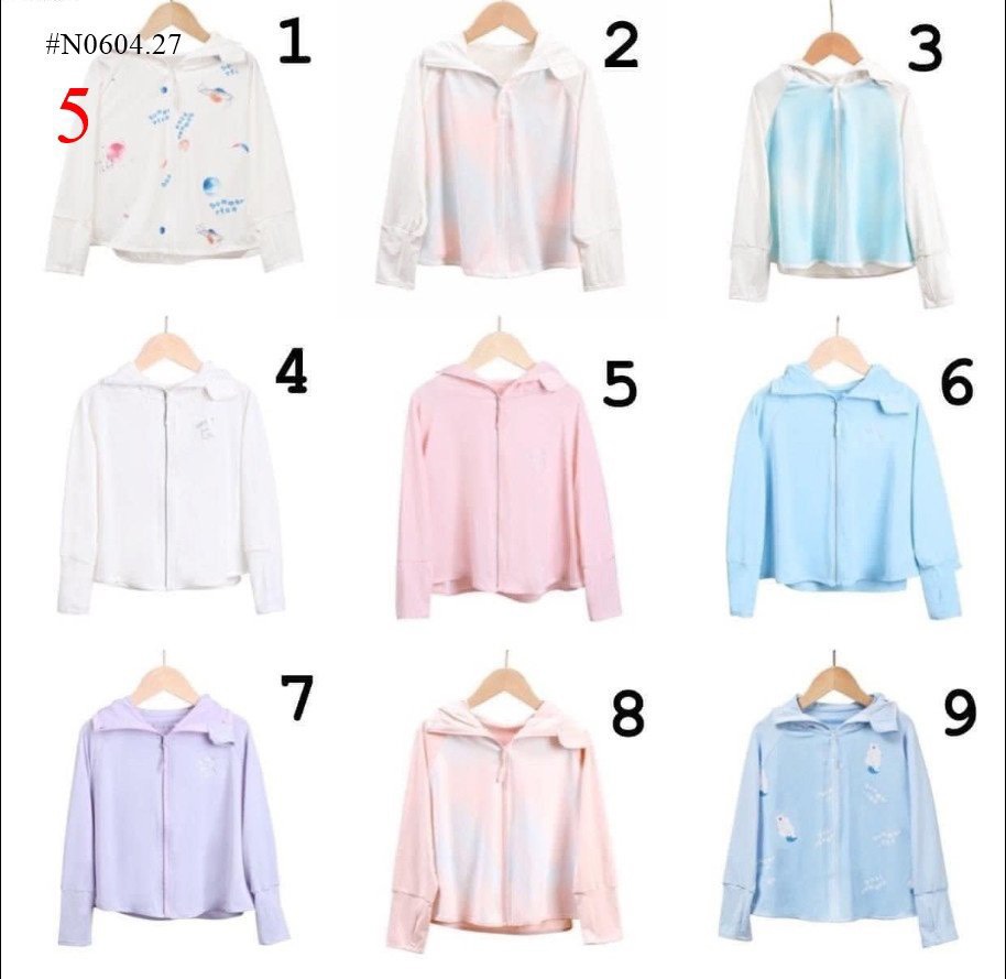 ÁO CHỐNG NẮNG BÉ Sẵn mẫu 5 sz L x 1 cái