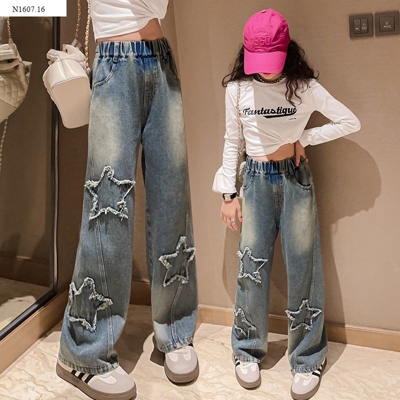 QUẦN JEANS ỐNG RỘNG HÌNH NGÔI SAO