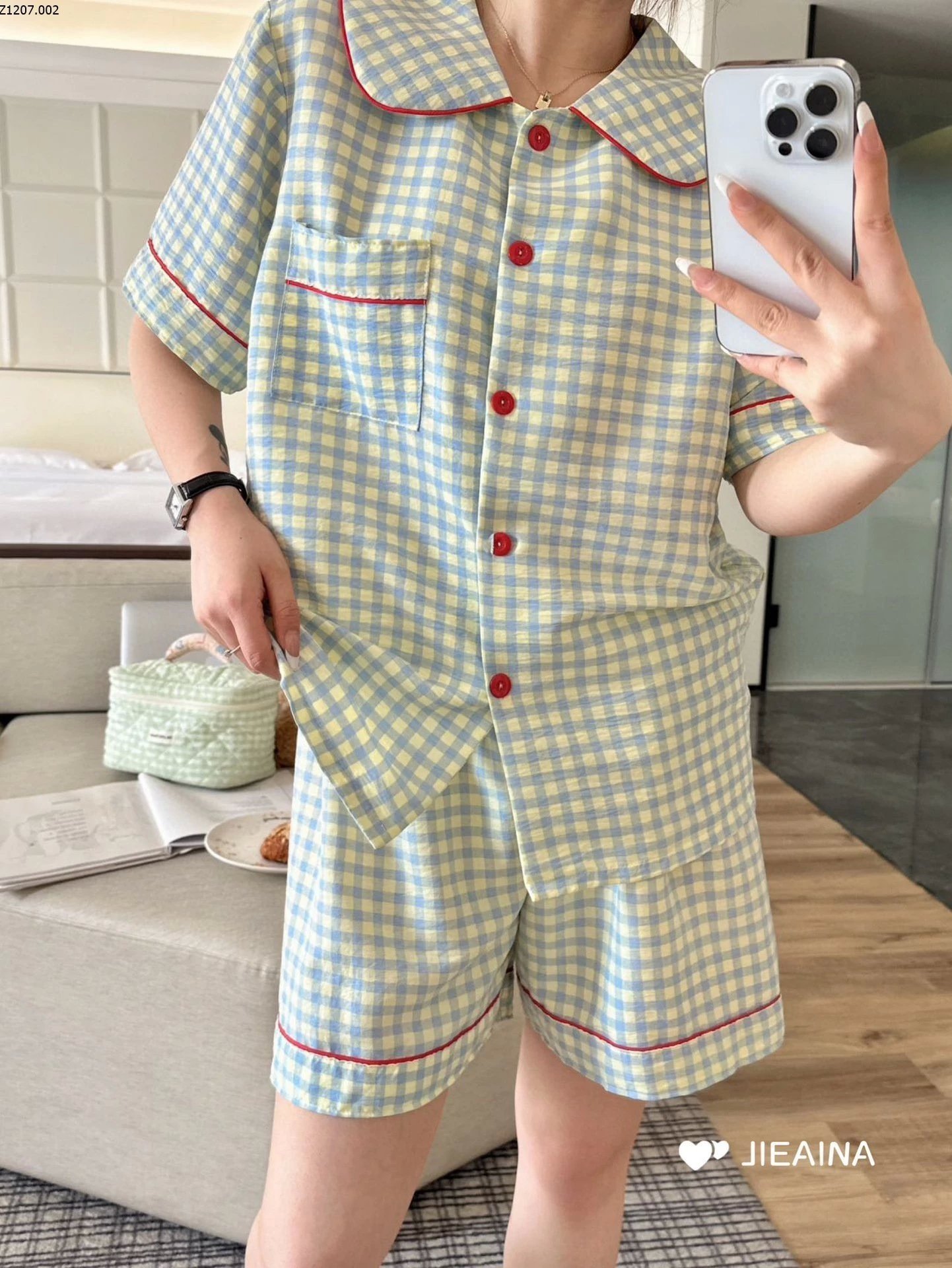 BỘ NGỦ PIJAMA CỘC TAY CHO NỮ