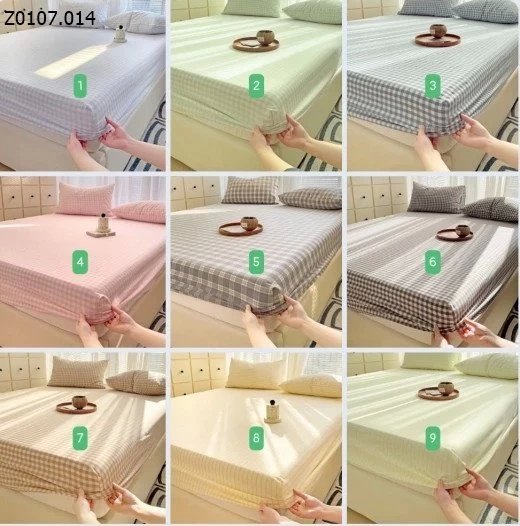 SET GA BỌC COTTON + 2 VỎ GỐI