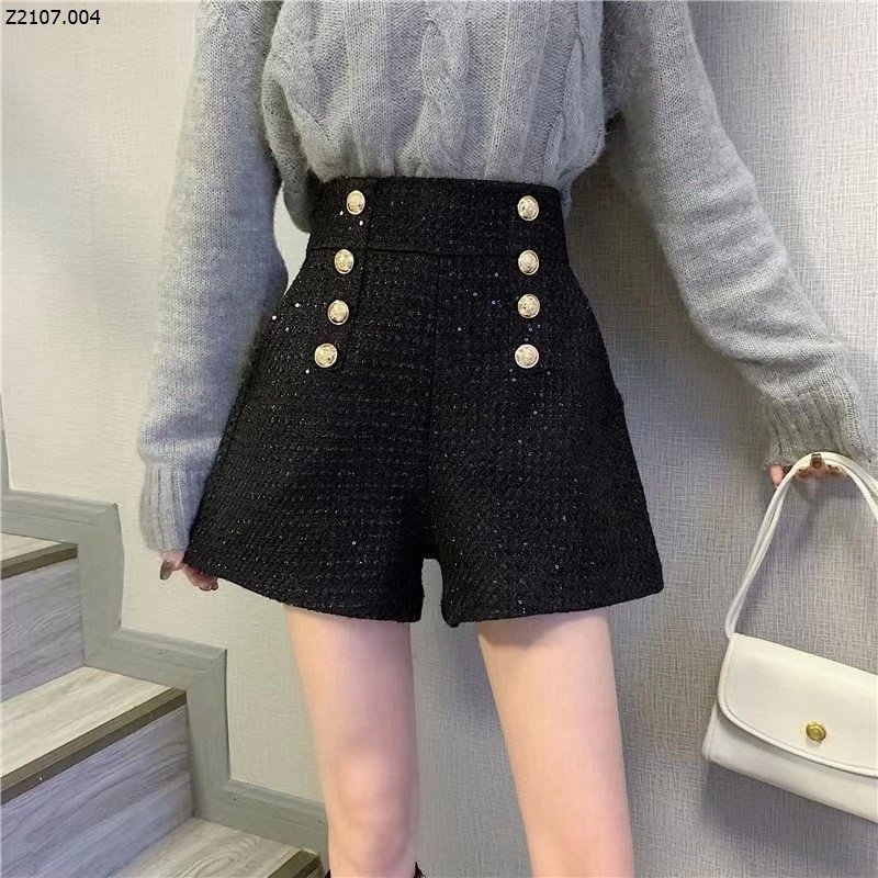 QUẦN SHORT DẠ TWEED ĐÍNH KHUY