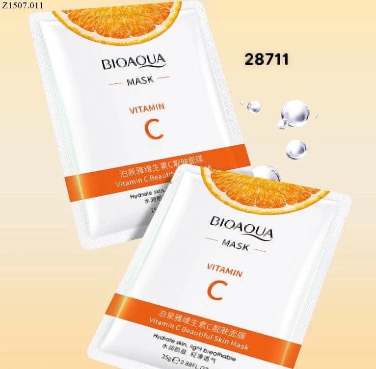 COMBO 20 MIẾNG MẶT NẠ VITAMIN C BIOAQUA, HÀNG NỘI ĐỊA TRUNG SIÊU HOT