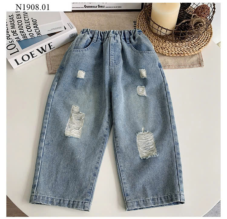 QUẦN JEANS BT MÀI RÁCH AOAOKIDS