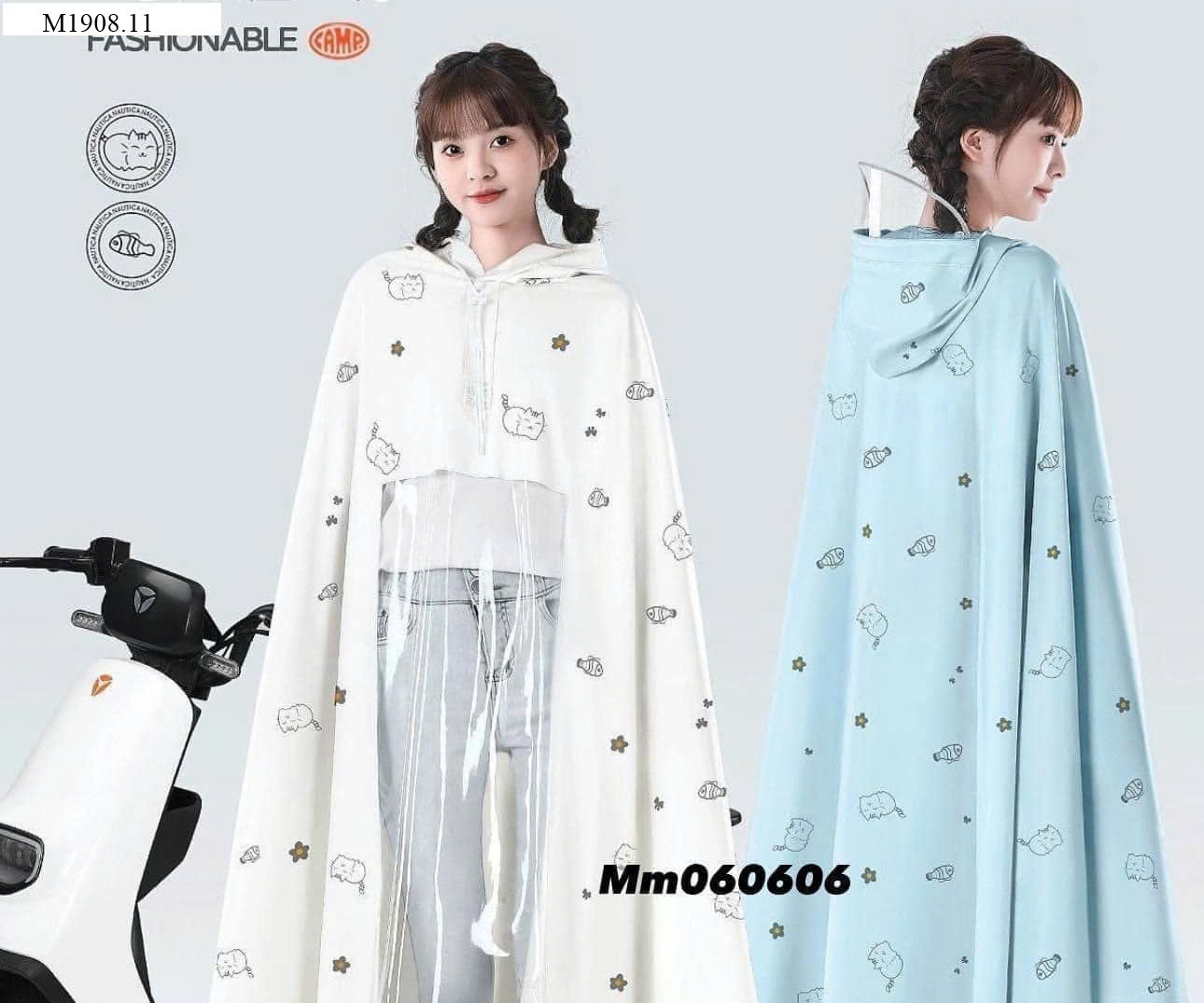 ÁO MƯA WATERPROOF TRÙM MẪU NEW PASTEL CỰC XINH