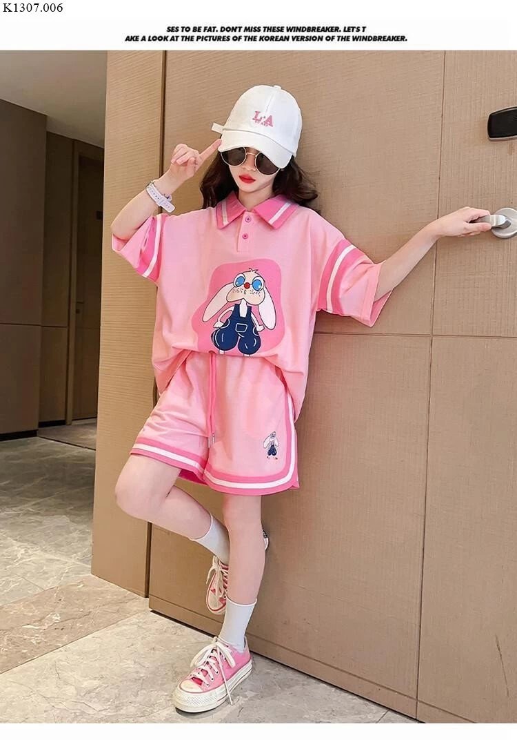 BỘ POLO CỘC TAY CHO BÉ GÁI SIZE ĐẠI