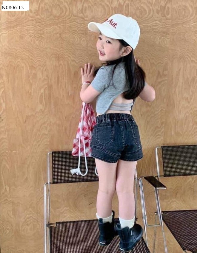 SET ÁO HỞ LƯNG MIX QUẦN SHORT JEAN 08