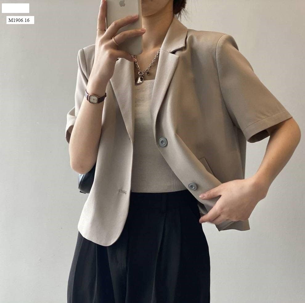 ÁO BLAZER CỘC TAY DÁNG LỬNG