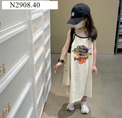 Váy 2 dây maxi cho bé gái xinh xỉu