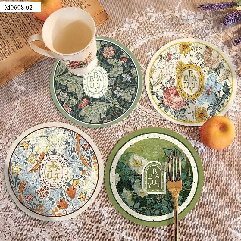 SET 4 THẢM LÓT CỐC DECOR