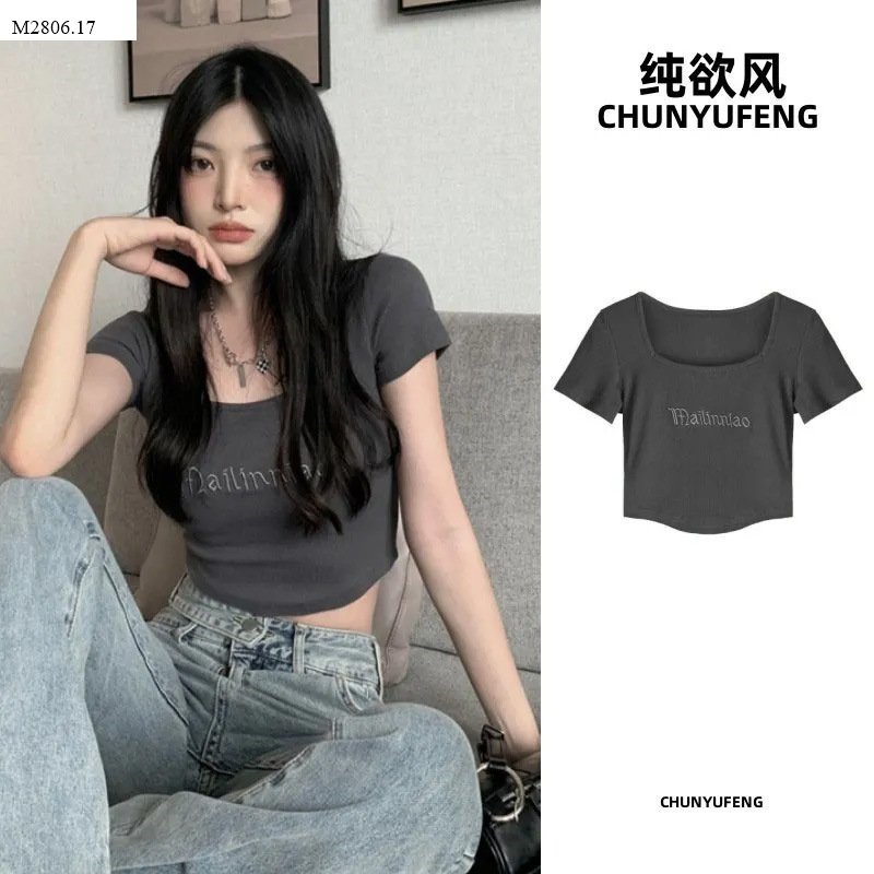 ÁO THUN CROPTOP NỮ CỔ VUÔNG