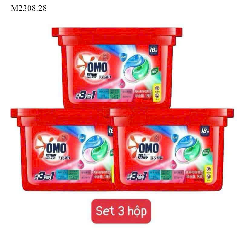 SET 3 hộp hộp omo 189g có 18 viên