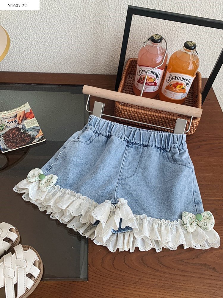 Quần short denim nữ mỏng mùa hè 2024